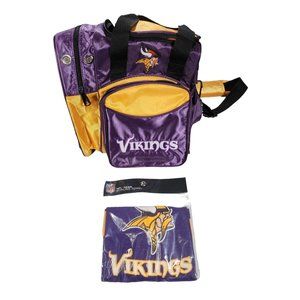 NFL Team Minnesota Vikings Bowling Bag & Bowling Towel Set Purple/Gold